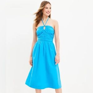 Loft halter dress, blue, size 10.